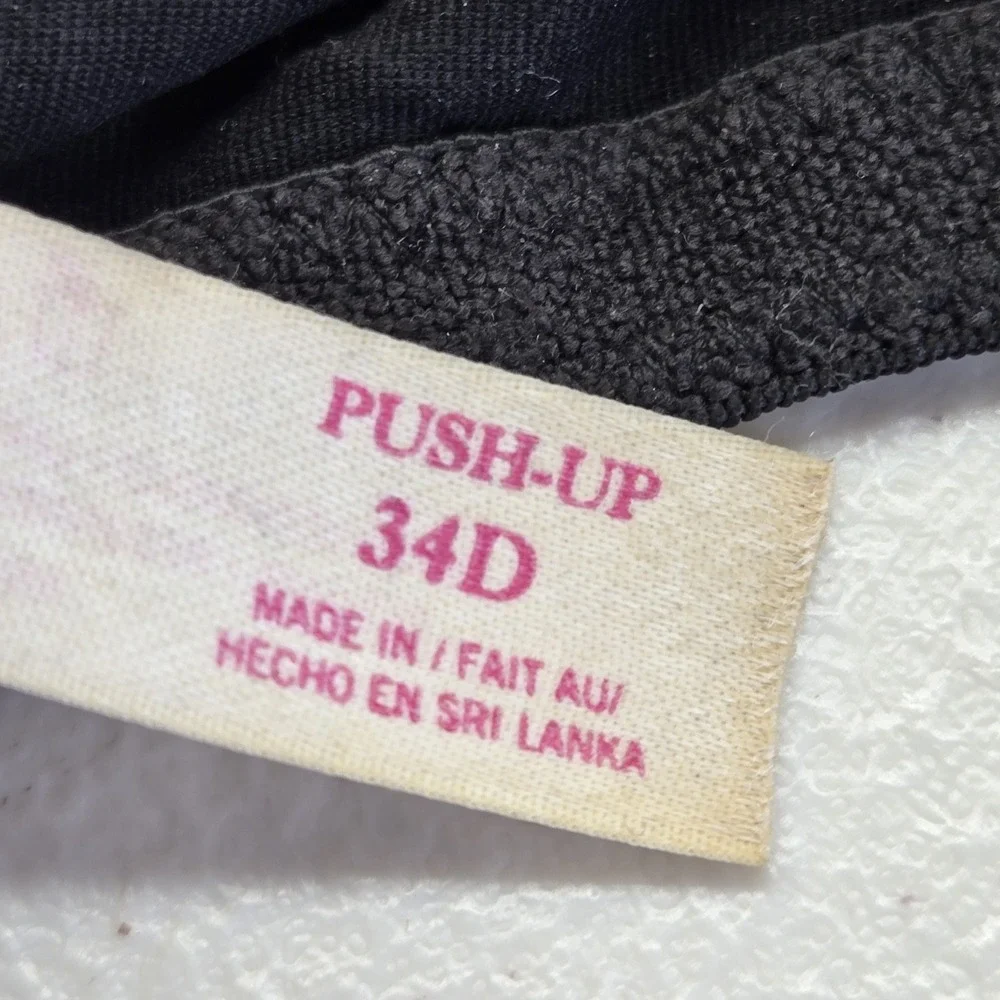 PINK‎ Victoria's Secret Women Bra 34D Black Push Up Underwired Strap